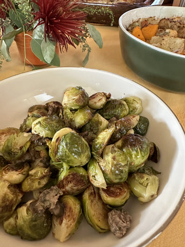 Roasted Brussel Sprouts Recipe with Cabernet Porcini Chef Butter
