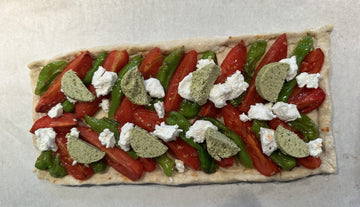 Tomato Shishito Pepper Tart with Basil Garlic Chef Butter