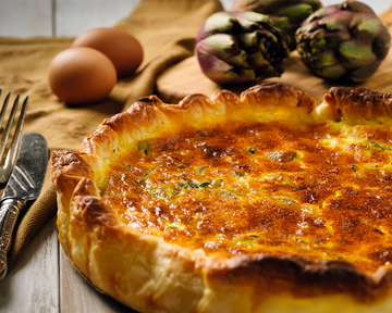 Leak and Natural ArtiHeart with Roasted Shallot Chef Butter Tart