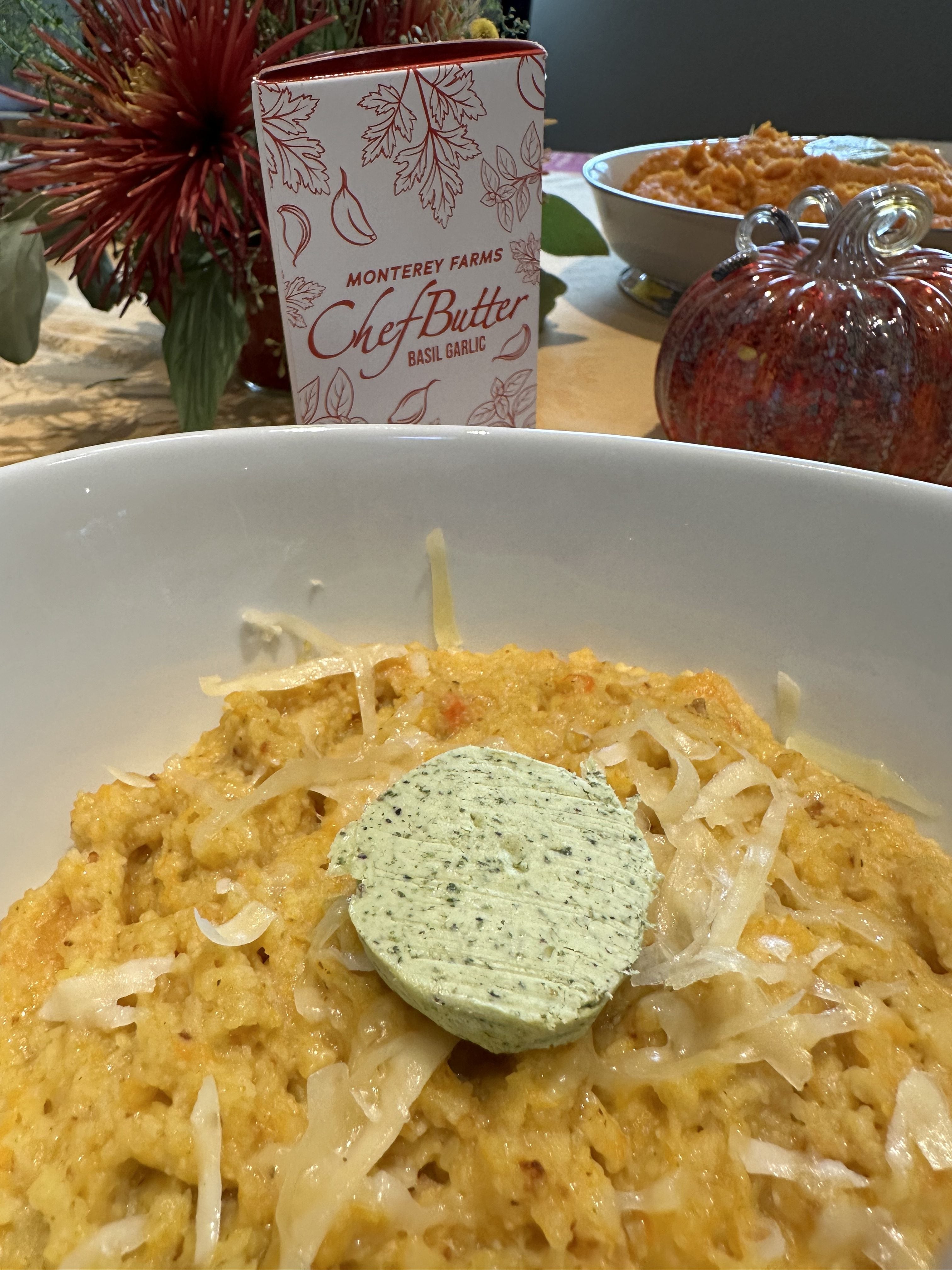 Butternut Squash Polenta with Basil Garlic Chef Butter &ndash; Monterey Farms