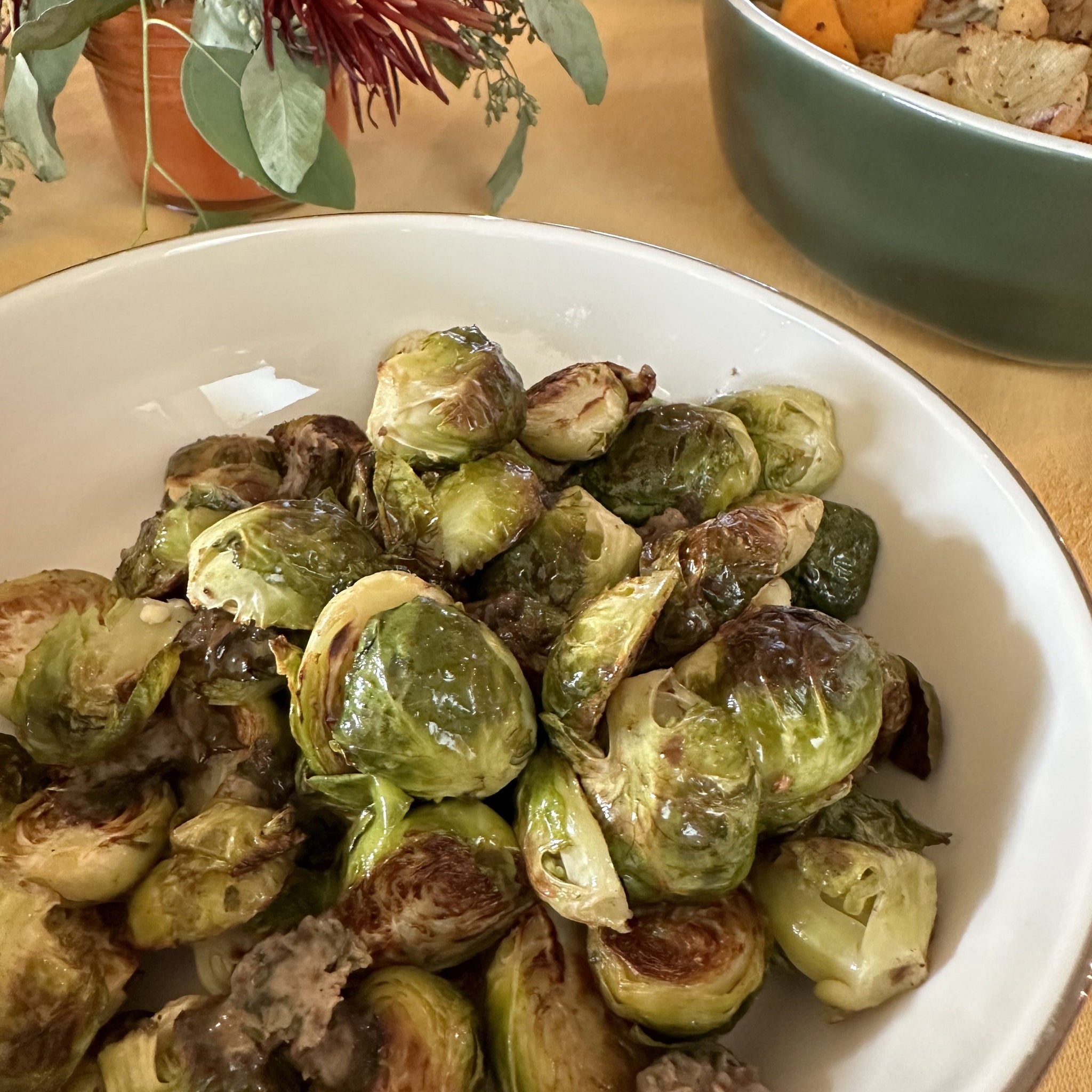 Roasted Brussel Sprouts Recipe with Cabernet Porcini Chef Butter