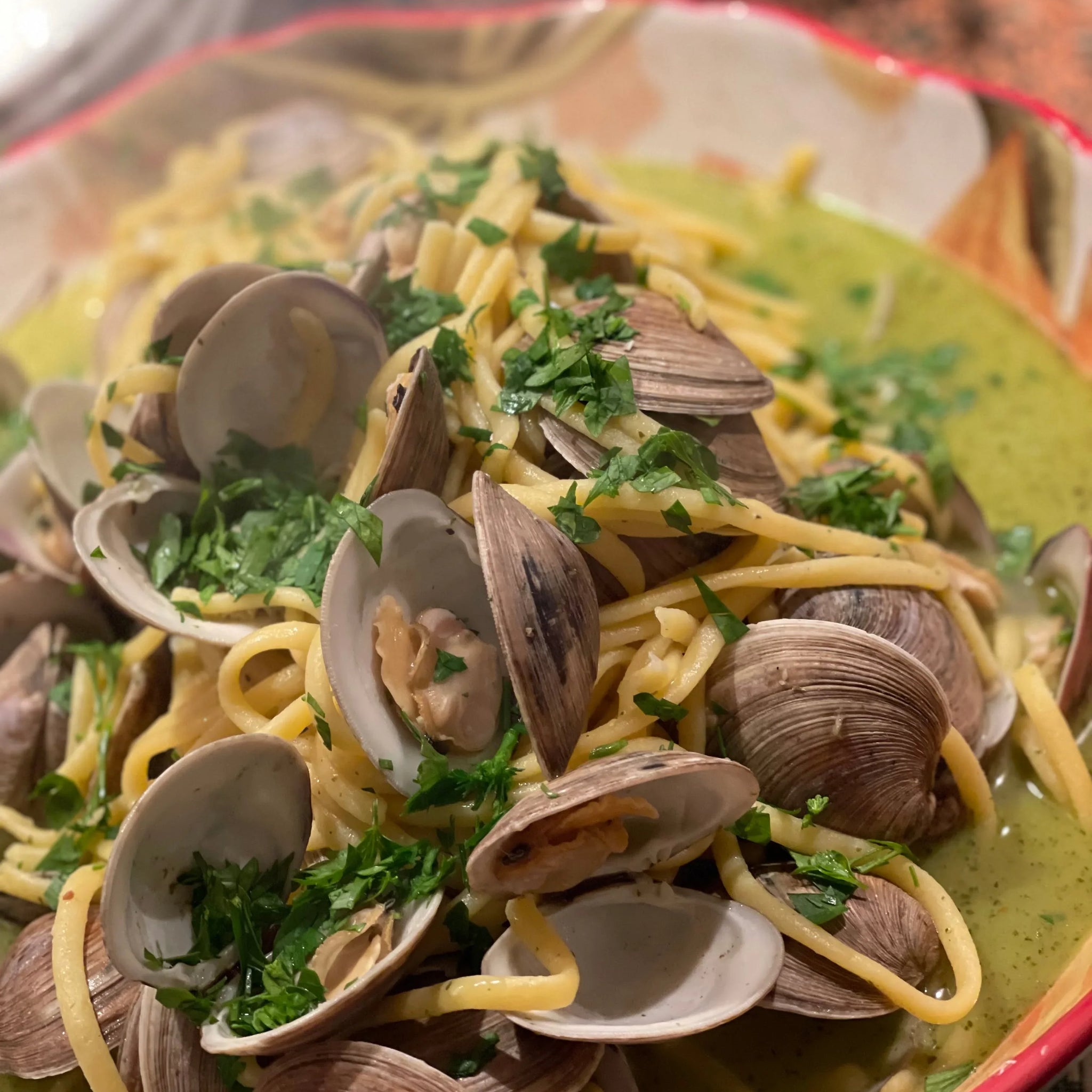 Basil Garlic Chef Butter Clams and Linguini