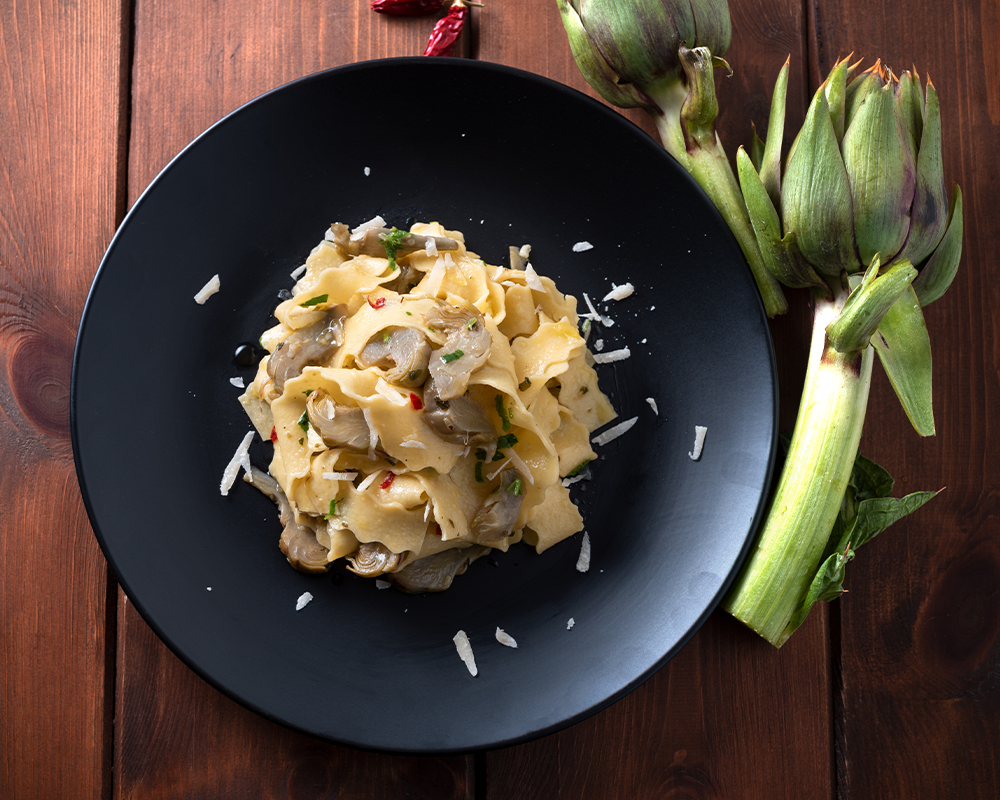 Pappardelle with Herbal ArtiHearts and Basil Garlic Chef Butter