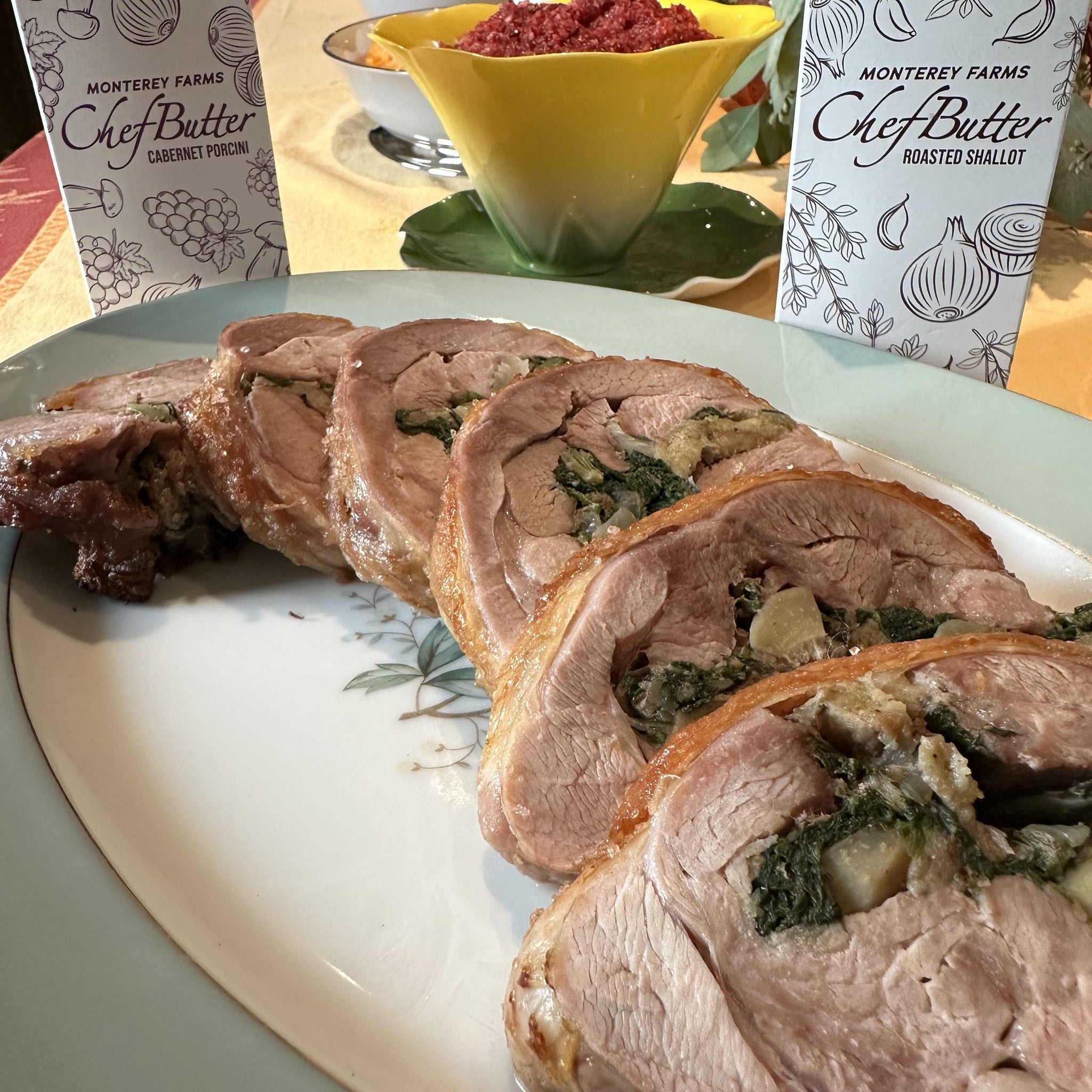Roasted Turkey Thigh with Grilled ArtiHeart and Roasted Shallot Chef Butter Stuffing
