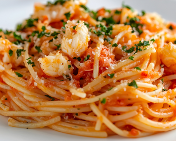 Dungeness Crab with French Herb Chef Butter and Vegetable Ribbon Pasta