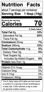 Shitake Ginger Chef Butter Nutritional Info