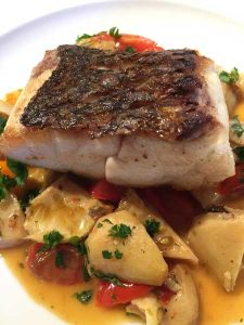 Wild striped bass prepared with ArtiHearts