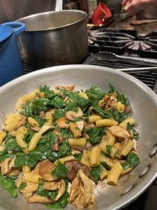 Wild Mushroom Pasta with Swiss Chard and Roasted Shallot Chef Butter