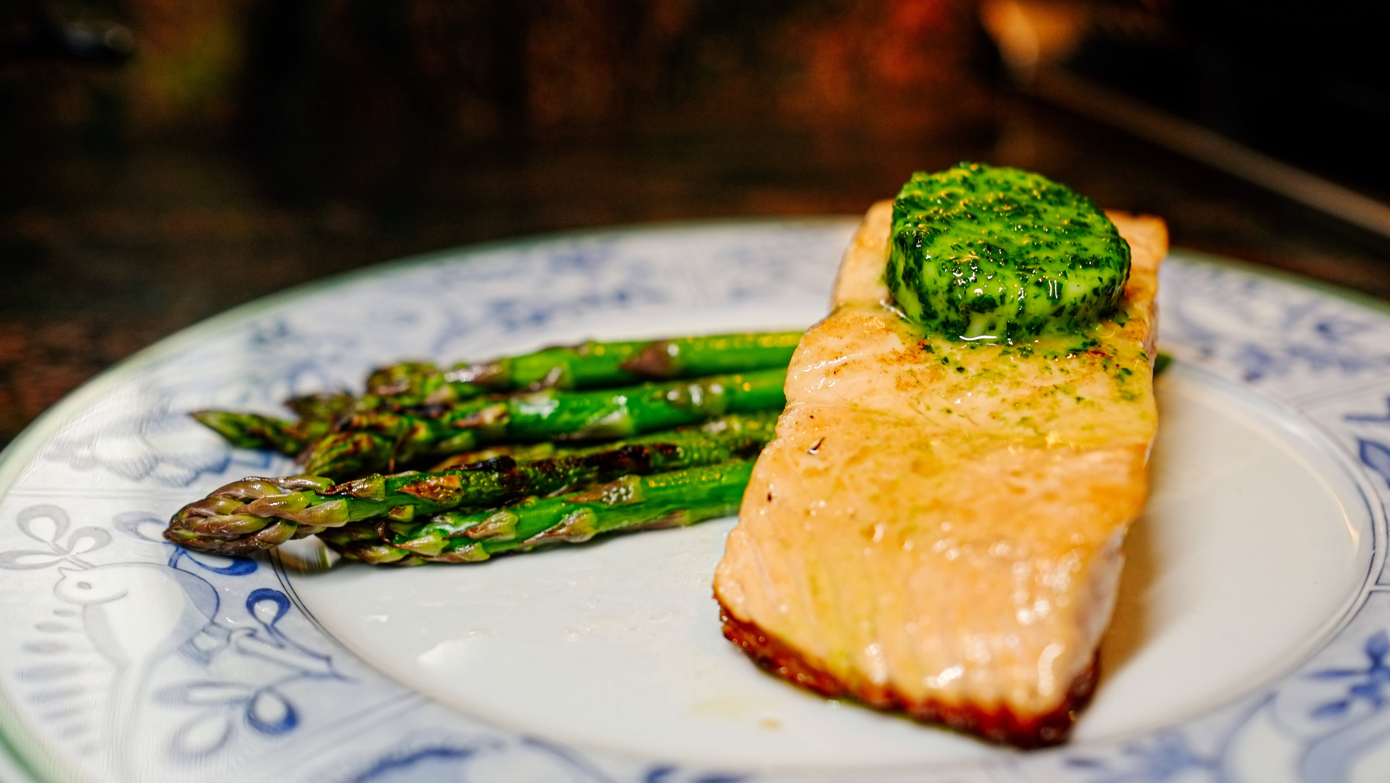French Herb Chef Butter and seared Salmon