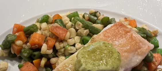 Cooked Halibut with Serrano Lime Chef Butter