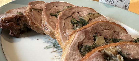 Roasted Turkey Thigh with Grilled ArtiHeart and Roasted Shallot Chef Butter Stuffing