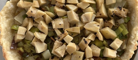 Leek and Natural ArtiHeart with Roasted Shallot Chef Butter Tart