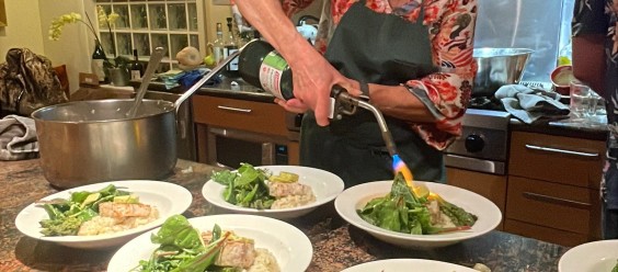 Swordfish on Leek Risotto and Lemon Dill Chef Butter