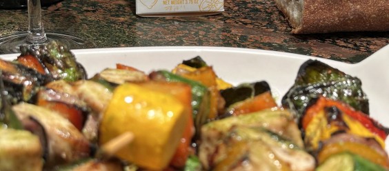 Lemon Dill Swordfish Vegetable Skewers