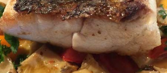 Wild striped bass prepared with ArtiHearts