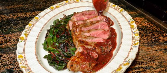 Cabernet Porcini Chef Butter Sauce on New York Steak
